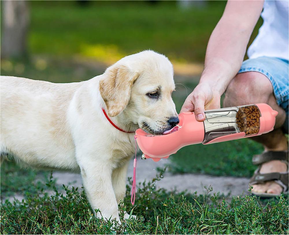 3-in-1 Dog Travel Water Bottle with Drinking Bowl & Waste Bag Dispenser | Tanyo Pet Boutique - Tanyo Pet Boutique