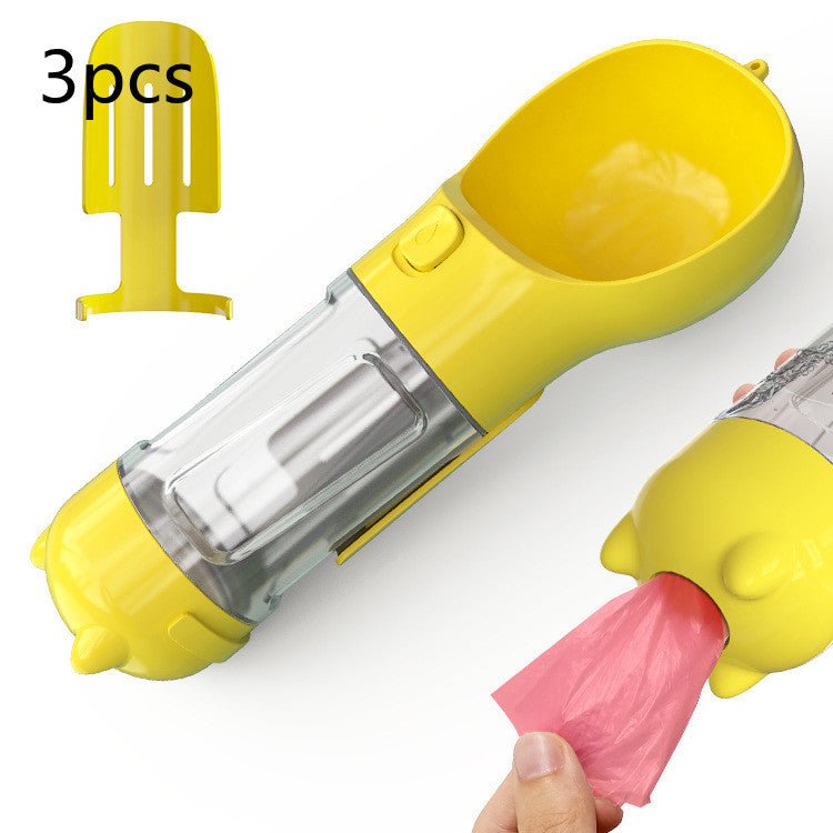 3-in-1 Dog Travel Water Bottle with Drinking Bowl & Waste Bag Dispenser | Tanyo Pet Boutique - Tanyo Pet Boutique