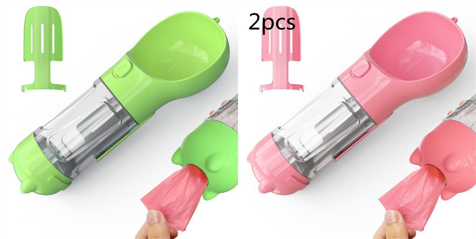 3-in-1 Dog Travel Water Bottle with Drinking Bowl & Waste Bag Dispenser | Tanyo Pet Boutique - Tanyo Pet Boutique