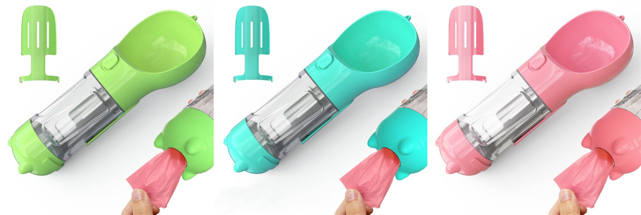 3-in-1 Dog Travel Water Bottle with Drinking Bowl & Waste Bag Dispenser | Tanyo Pet Boutique - Tanyo Pet Boutique