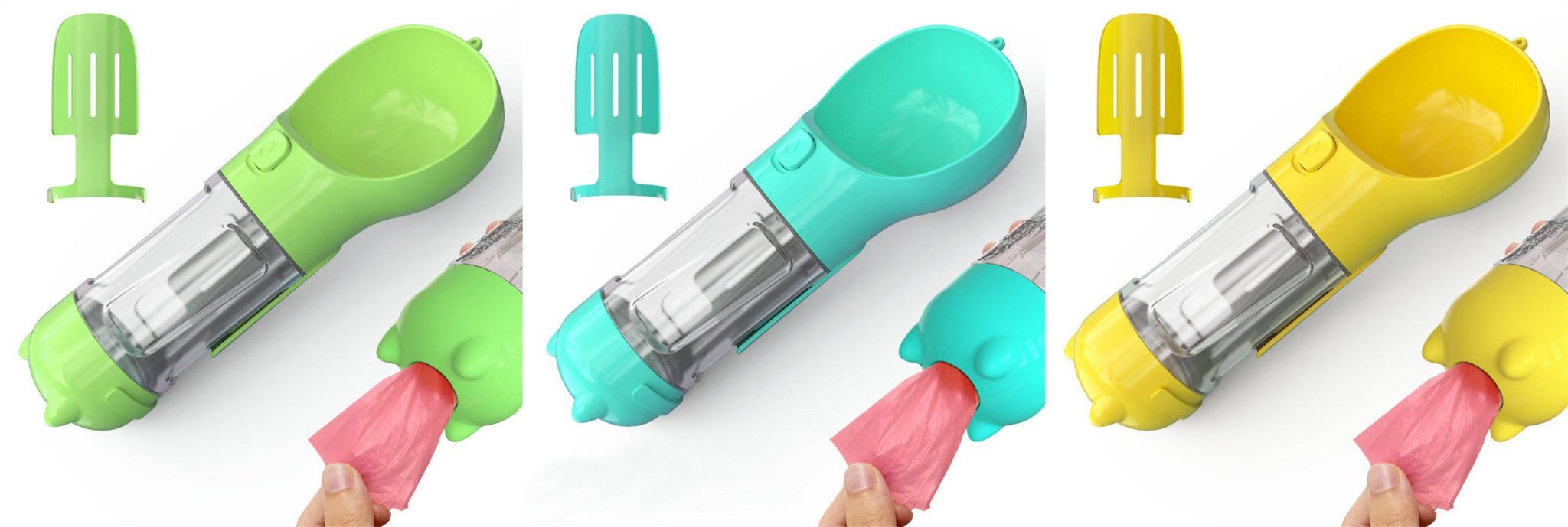 3-in-1 Dog Travel Water Bottle with Drinking Bowl & Waste Bag Dispenser | Tanyo Pet Boutique - Tanyo Pet Boutique