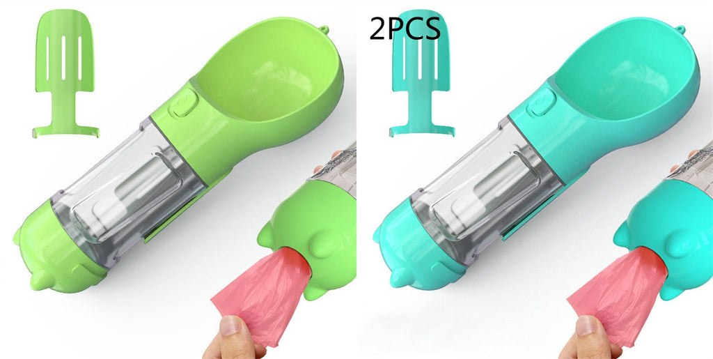 3-in-1 Dog Travel Water Bottle with Drinking Bowl & Waste Bag Dispenser | Tanyo Pet Boutique - Tanyo Pet Boutique