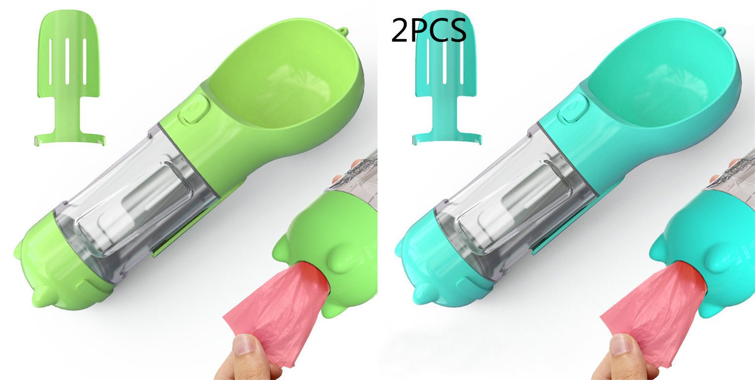 3-in-1 Dog Travel Water Bottle with Drinking Bowl & Waste Bag Dispenser | Tanyo Pet Boutique - Tanyo Pet Boutique