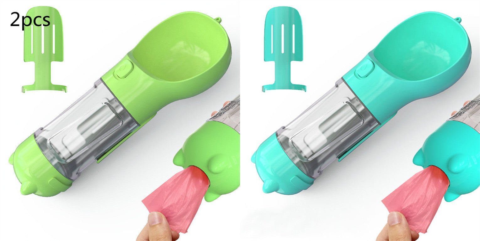 3-in-1 Dog Travel Water Bottle with Drinking Bowl & Waste Bag Dispenser | Tanyo Pet Boutique - Tanyo Pet Boutique