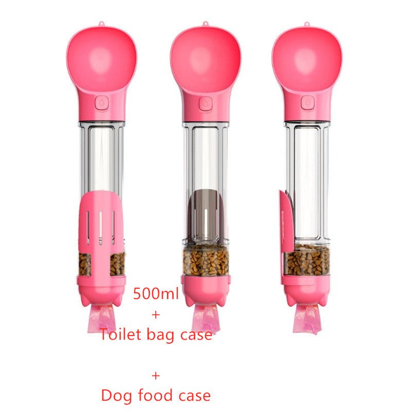 3-in-1 Dog Travel Water Bottle with Drinking Bowl & Waste Bag Dispenser | Tanyo Pet Boutique - Tanyo Pet Boutique