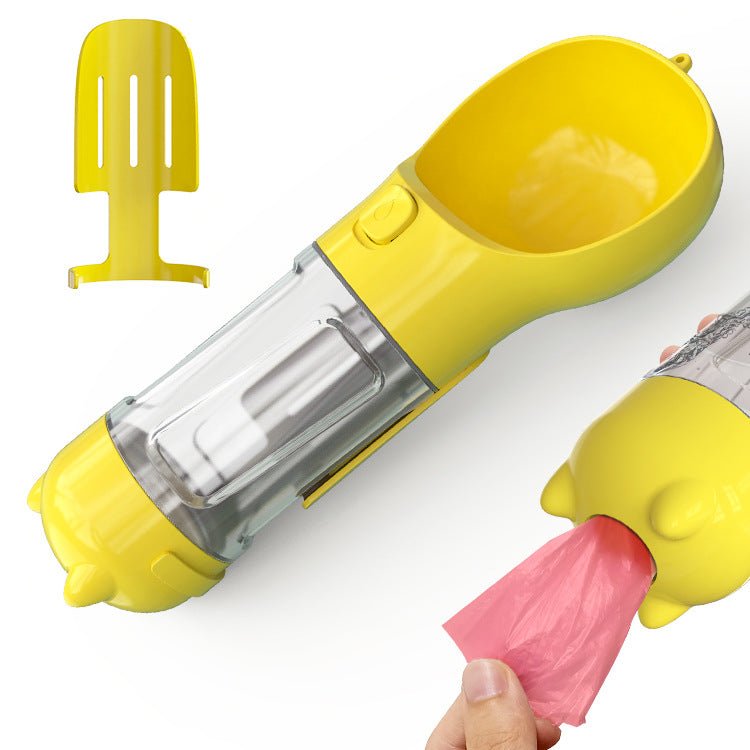 3-in-1 Dog Travel Water Bottle with Drinking Bowl & Waste Bag Dispenser | Tanyo Pet Boutique - Tanyo Pet Boutique