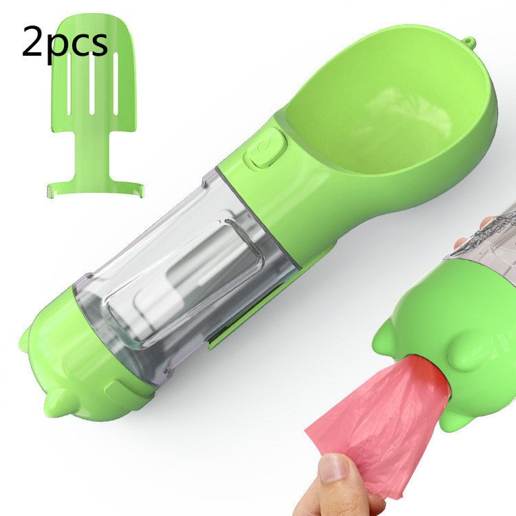 3-in-1 Dog Travel Water Bottle with Drinking Bowl & Waste Bag Dispenser | Tanyo Pet Boutique - Tanyo Pet Boutique