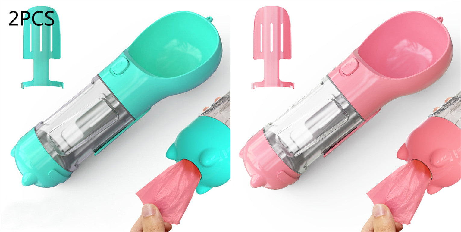3-in-1 Dog Travel Water Bottle with Drinking Bowl & Waste Bag Dispenser | Tanyo Pet Boutique - Tanyo Pet Boutique