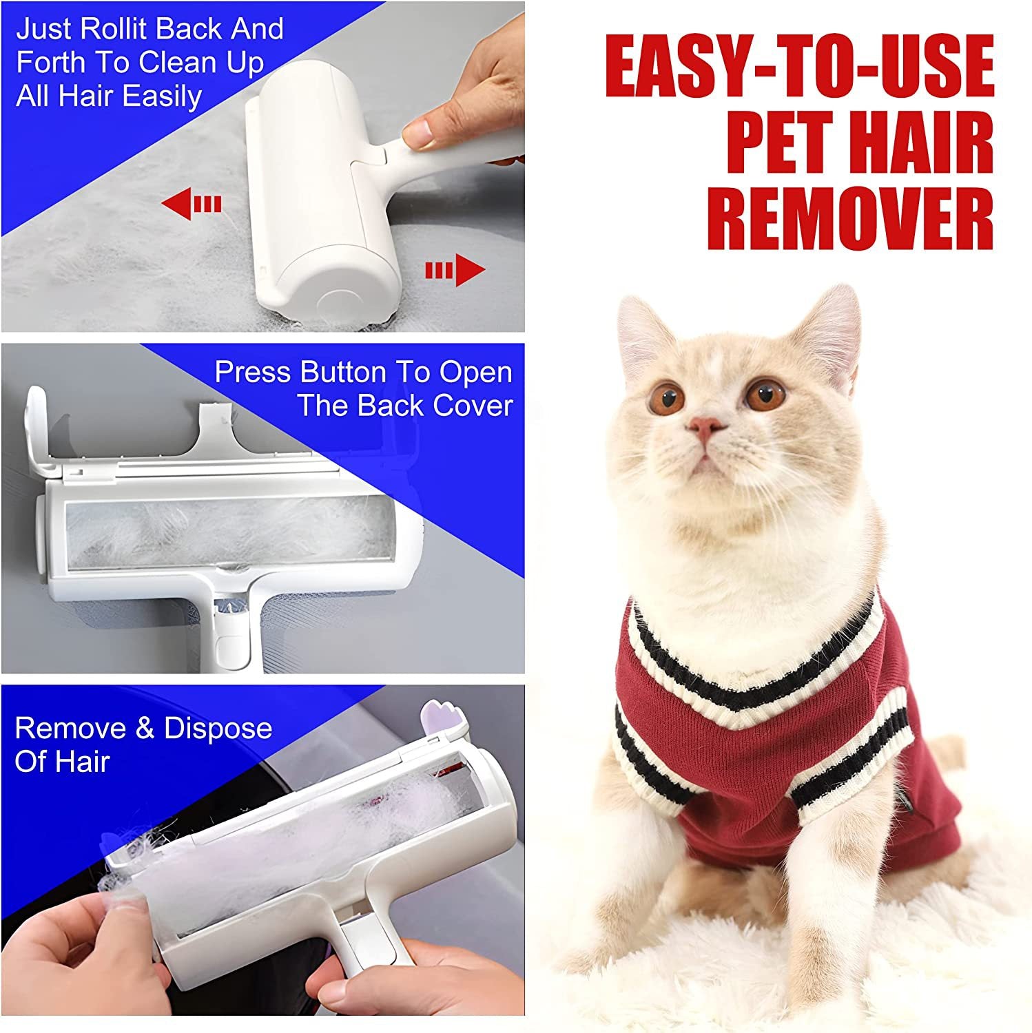 Easy‑Clean Pet Hair Remover for Furniture and Clothes - Tanyo Pet Boutique